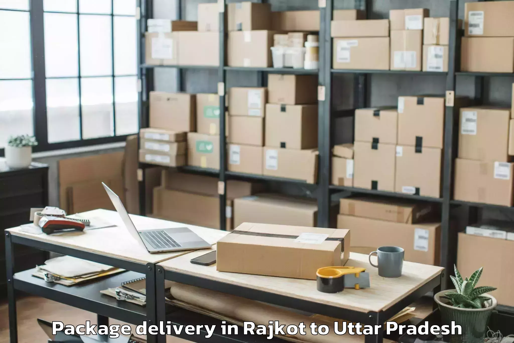 Hassle-Free Rajkot to Sadabad Package Delivery